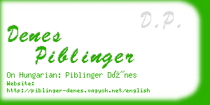 denes piblinger business card